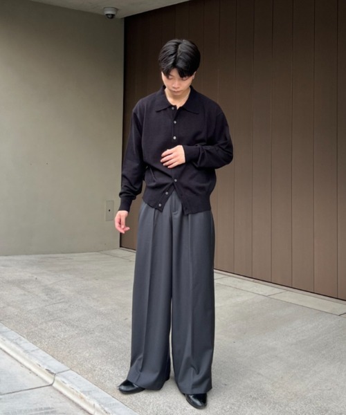 【SINSS】 2タックワイドストレートストライプスラックス ROOP TOKYO スラックス 2TUCK WIDE STRAIGHT SLACKS/2タック