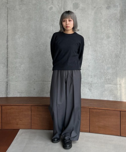 【即完売品】 SINSS センタープレス2タックワイドストレートスラックス Center press two tuck wide straight slacks / センタープレス