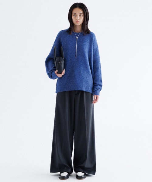 2タックワイドストレートスラックス　SINSS Center press two tuck wide straight slacks / センタープレス