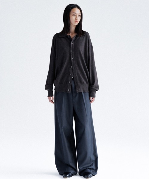 SINSS センタープレス２タックワイドストレートスラックス Center press two tuck wide straight slacks / センタープレス