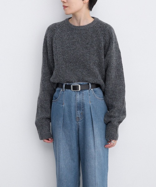 LEPSIM（レプシィム）の「【FOR I SERIES】5ゲージバックアキプルオーバー　980464（ニット/セーター・レディース・グレー/ブラウン・FREE）」の2枚目の写真