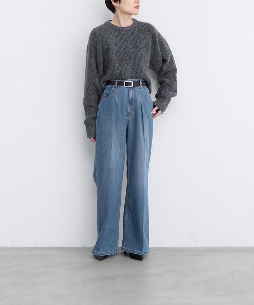 LEPSIM（レプシィム）の「【FOR I SERIES】5ゲージバックアキプルオーバー　980464（ニット/セーター・レディース・グレー/ブラウン・FREE）」の4枚目の写真