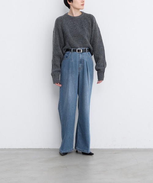 LEPSIM（レプシィム）の「【FOR I SERIES】5ゲージバックアキプルオーバー　980464（ニット/セーター・レディース・グレー/ブラウン・FREE）」の5枚目の写真