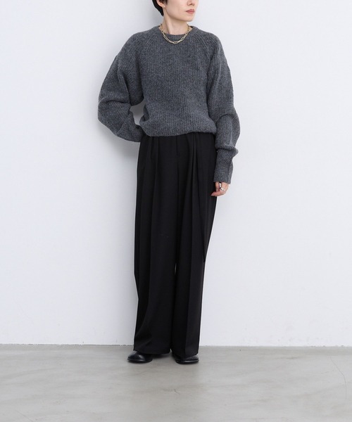 LEPSIM（レプシィム）の「【FOR I SERIES】5ゲージバックアキプルオーバー　980464（ニット/セーター・レディース・グレー/ブラウン・FREE）」の10枚目の写真