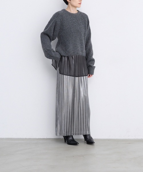 LEPSIM（レプシィム）の「【FOR I SERIES】5ゲージバックアキプルオーバー　980464（ニット/セーター・レディース・グレー/ブラウン・FREE）」の14枚目の写真