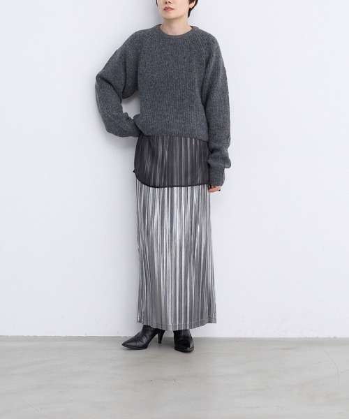 LEPSIM（レプシィム）の「【FOR I SERIES】5ゲージバックアキプルオーバー　980464（ニット/セーター・レディース・グレー/ブラウン・FREE）」の15枚目の写真