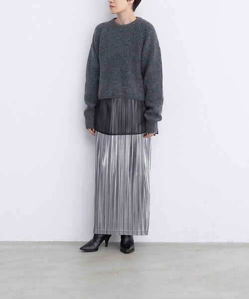 LEPSIM（レプシィム）の「【FOR I SERIES】5ゲージバックアキプルオーバー　980464（ニット/セーター・レディース・グレー/ブラウン・FREE）」の16枚目の写真