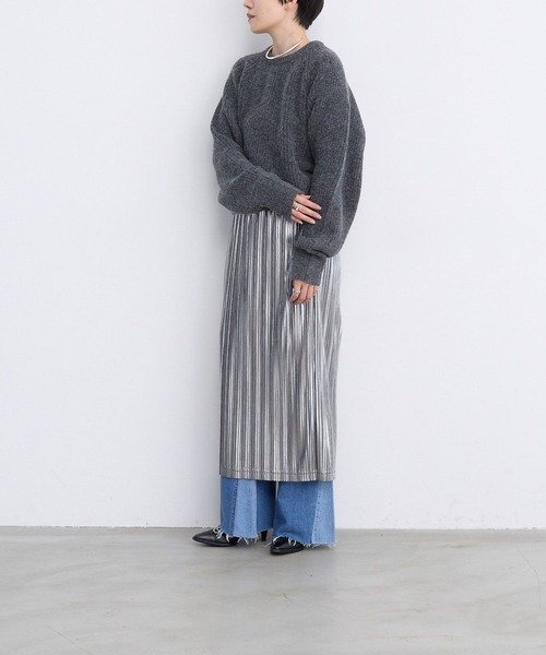 LEPSIM（レプシィム）の「【FOR I SERIES】5ゲージバックアキプルオーバー　980464（ニット/セーター・レディース・グレー/ブラウン・FREE）」の18枚目の写真