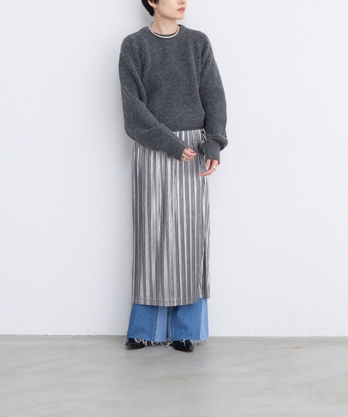 LEPSIM（レプシィム）の「【FOR I SERIES】5ゲージバックアキプルオーバー　980464（ニット/セーター・レディース・グレー/ブラウン・FREE）」の19枚目の写真