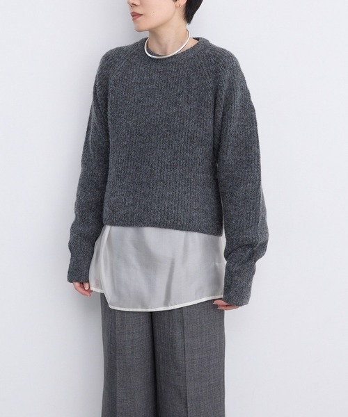 LEPSIM（レプシィム）の「【FOR I SERIES】5ゲージバックアキプルオーバー　980464（ニット/セーター・レディース・グレー/ブラウン・FREE）」の21枚目の写真