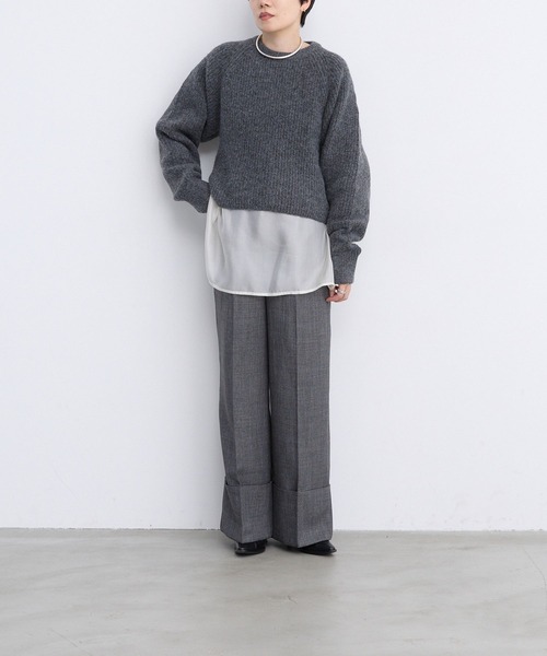 LEPSIM（レプシィム）の「【FOR I SERIES】5ゲージバックアキプルオーバー　980464（ニット/セーター・レディース・グレー/ブラウン・FREE）」の22枚目の写真