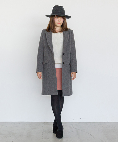 NATURAL BEAUTY BASIC（ナチュラルビューティーベーシック）の「【andGIRL 12月号掲載】【JJ 11月号掲載】ビーバーメルトンスカート（スカート・レディース・ネイビー/ピンク/グレー/カーキ・SMALL/MEDIUM）」の18枚目の写真