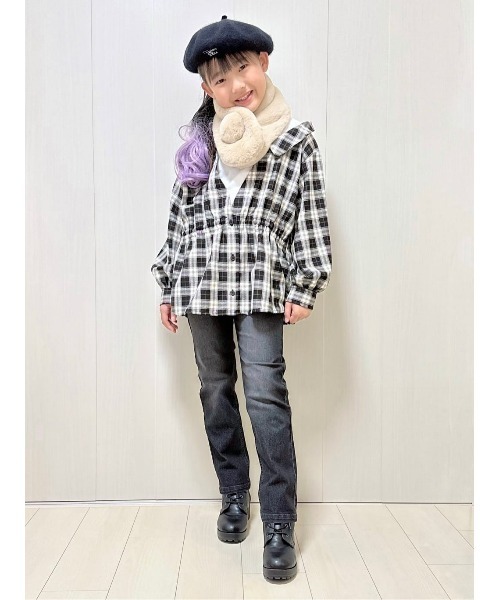 Right-on（ライトオン）の「フェイクファーティペット（マフラー・キッズ・パープル/サックスブルー/ベージュ・ONE SIZE）」の11枚目の写真