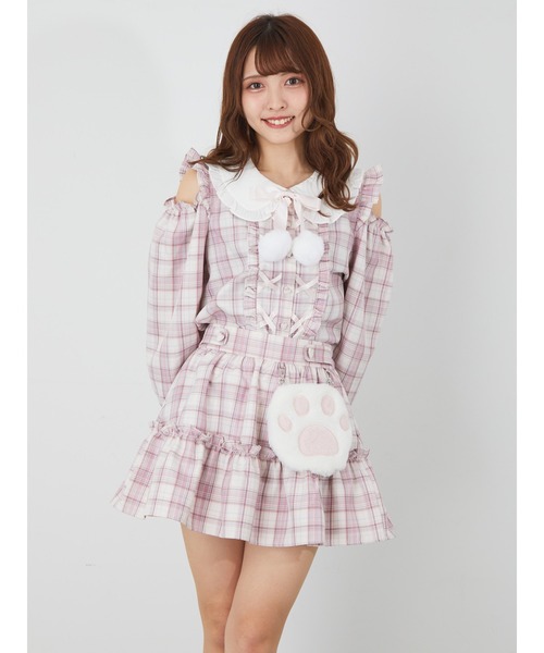 Ank Rouge ふわふわにくきゅうスカパン 片開きスピンドルブラウス Ank Rouge(アンクルージュ)の「ふわふわにくきゅう スカパン