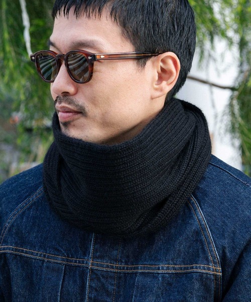 THE INOUE BROTHERS（ザイノウエブラザーズ）の「【別注】THE INOUE BROTHERS Snood Baby Alpaca TIB23-AL1121FG（ストール/ショール・メンズ・ブラック・ONE SIZE）」の21枚目の写真