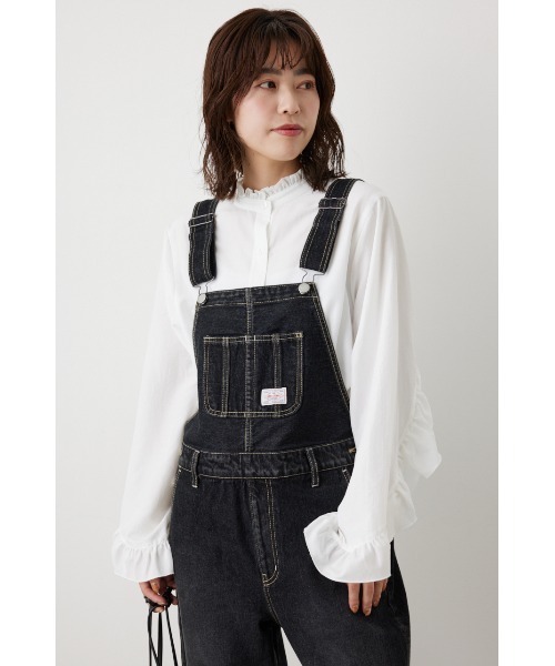 RODEO CROWNS WIDE BOWL（ロデオクラウンズワイドボウル）の「バックリボンサロペット（つなぎ/オールインワン・レディース・ブラック/ブルー・SMALL/MEDIUM）」の5枚目の写真