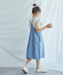 ROPE' PICNIC（ロペピクニック）の「【KIDS】バックリボンデニムジャンパースカート（ジャンパースカート・キッズ）」