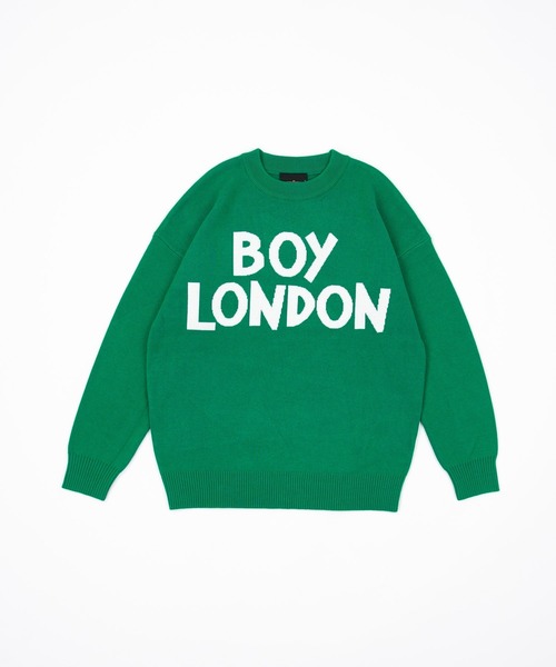 BOY LONDON(ボーイロンドン)の「【BOY LONDON】LOGO KNIT PULLOVER(ニット/セーター・メンズ・グリーン・M/L/S)」の1枚目の写真