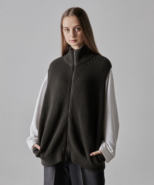 CLEL】Loose low gauge driver's knit vest/ルーズローゲージ
