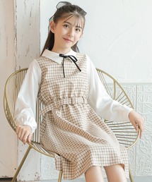 Amourire girl（アムリールガール）の「リボンタイ チェックワンピース(130cm～160cm)（ワンピース・キッズ）」