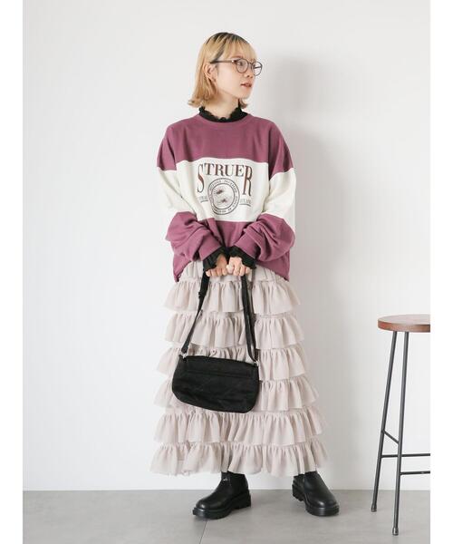 ehka sopo（エヘカソポ）の「ラメフレア袖カットソー（Tシャツ/カットソー・レディース・ベージュ/ブラック/ピンク/オフホワイト・F）」の14枚目の写真