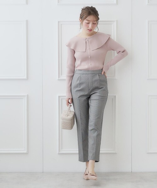 couture brooch(クチュールブローチ)の「◆【2024春新作】【前後2WAY】ビッグカラーニット(ニット/セーター・レディース・オフホワイト/ブラック/サンドベージュ/パープル・38/42)」の19枚目の写真