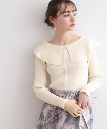 couture brooch | 【2024春新作】【前後2WAY】ビッグカラーニット(ニット/セーター)