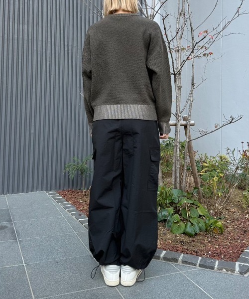 flaner（フラネ）の「Seed stitch knit / 鹿の子編みニット（ニット/セーター・レディース・ブラック/ブラウン/グレー・LARGE/MEDIUM）」の5枚目の写真