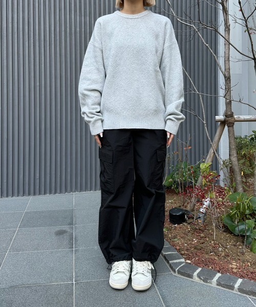 flaner（フラネ）の「Seed stitch knit / 鹿の子編みニット（ニット/セーター・レディース・ブラック/ブラウン/グレー・LARGE/MEDIUM）」の6枚目の写真