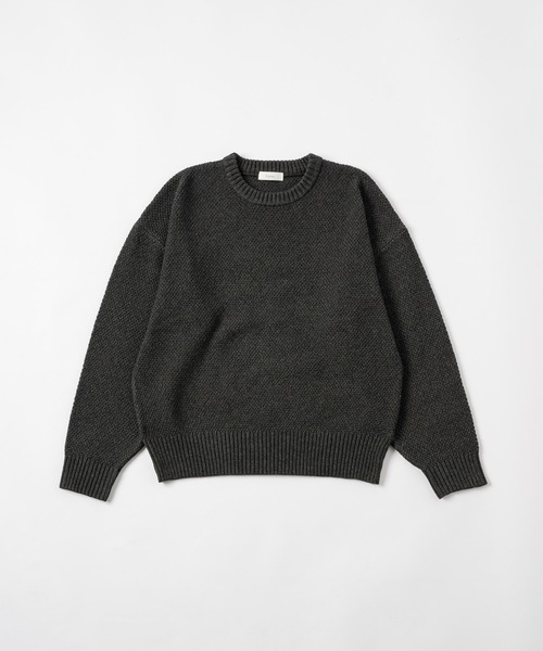 flaner（フラネ）の「Seed stitch knit / 鹿の子編みニット（ニット/セーター・レディース・ブラック/ブラウン/グレー・LARGE/MEDIUM）」の12枚目の写真