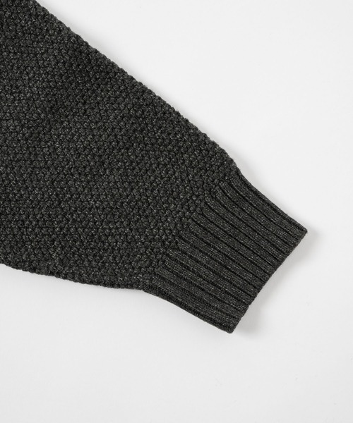flaner（フラネ）の「Seed stitch knit / 鹿の子編みニット（ニット/セーター・レディース・ブラック/ブラウン/グレー・LARGE/MEDIUM）」の17枚目の写真