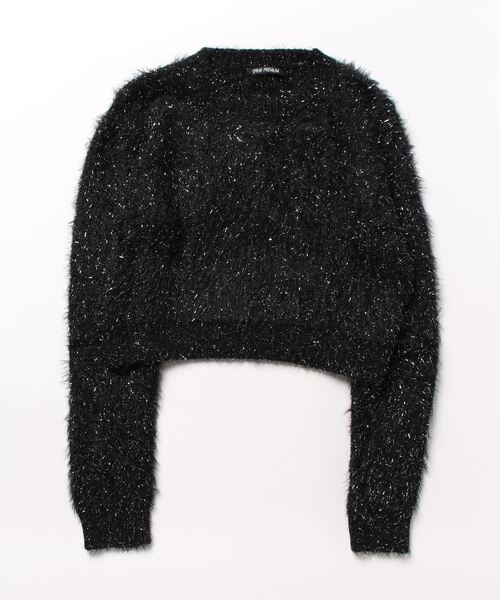 SpRay（スプレイ）の「スパークラメクロップドニット（ニット/セーター・レディース・ボルドー/ブラウン/アイボリー/ブラック/ライトベージュ・FREE）」の13枚目の写真