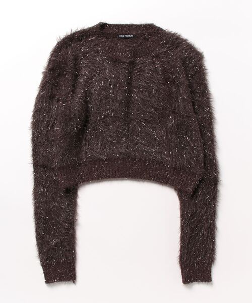 SpRay（スプレイ）の「スパークラメクロップドニット（ニット/セーター・レディース・ボルドー/ブラウン/アイボリー/ブラック/ライトベージュ・FREE）」の14枚目の写真