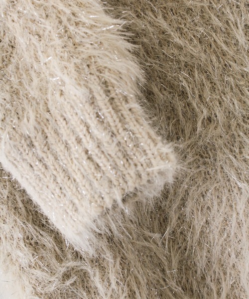 SpRay（スプレイ）の「スパークラメクロップドニット（ニット/セーター・レディース・ボルドー/ブラウン/アイボリー/ブラック/ライトベージュ・FREE）」の8枚目の写真