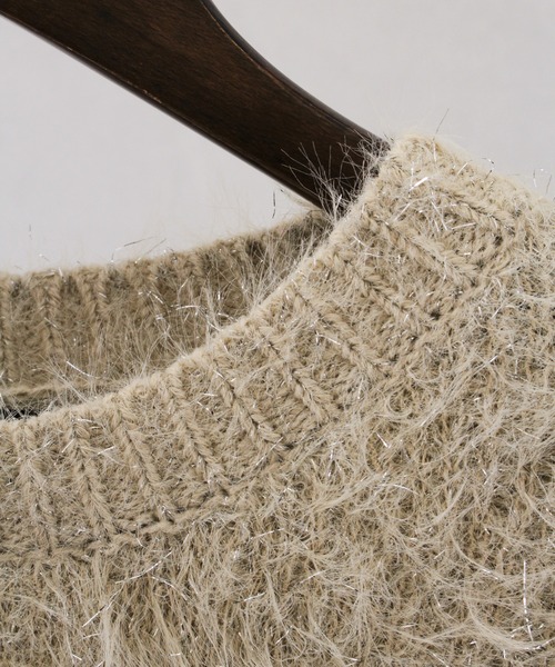 SpRay（スプレイ）の「スパークラメクロップドニット（ニット/セーター・レディース・ボルドー/ブラウン/アイボリー/ブラック/ライトベージュ・FREE）」の9枚目の写真