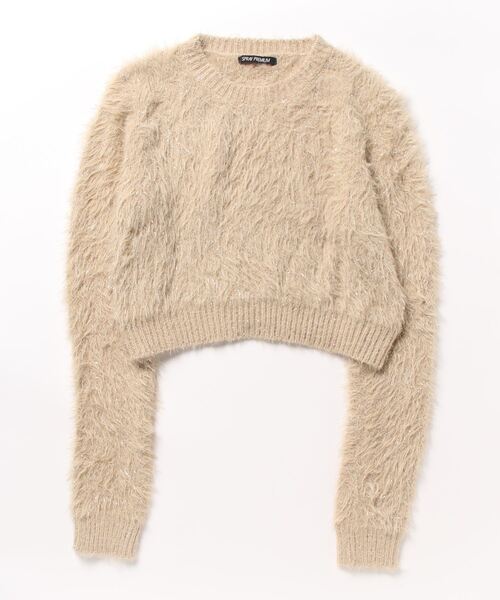 SpRay（スプレイ）の「スパークラメクロップドニット（ニット/セーター・レディース・ボルドー/ブラウン/アイボリー/ブラック/ライトベージュ・FREE）」の15枚目の写真