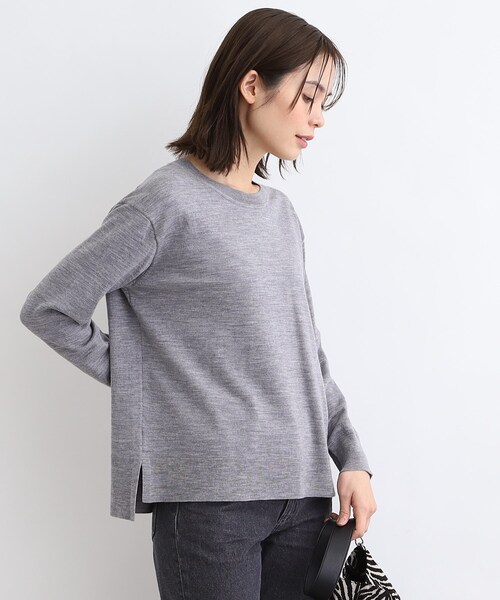 INDIVI(インディヴィ)の「◆【日本製/ウール混/洗える】オーバーサイズニット(ニット/セーター・レディース・ライトベージュ/ブラック/グレー系4/ダークグリーン/ブルー/レッド系1・38/05/34/13/15 )」の3枚目の写真