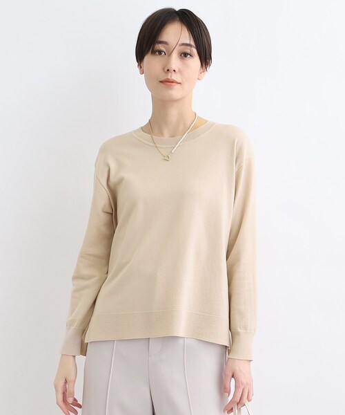 INDIVI(インディヴィ)の「◆【日本製/ウール混/洗える】オーバーサイズニット(ニット/セーター・レディース・ライトベージュ/ブラック/グレー系4/ダークグリーン/ブルー/レッド系1・38/05/34/13/15 )」の4枚目の写真