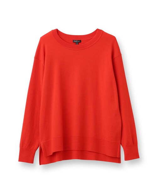 INDIVI(インディヴィ)の「◆【日本製/ウール混/洗える】オーバーサイズニット(ニット/セーター・レディース・ライトベージュ/ブラック/グレー系4/ダークグリーン/ブルー/レッド系1・38/05/34/13/15 )」の7枚目の写真