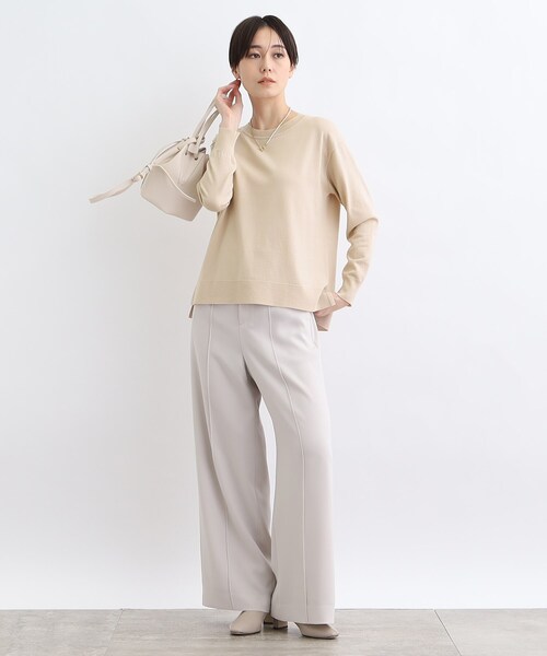 INDIVI(インディヴィ)の「◆【日本製/ウール混/洗える】オーバーサイズニット(ニット/セーター・レディース・ライトベージュ/ブラック/グレー系4/ダークグリーン/ブルー/レッド系1・38/05/34/13/15 )」の11枚目の写真