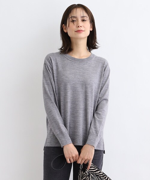 INDIVI(インディヴィ)の「◆【日本製/ウール混/洗える】オーバーサイズニット(ニット/セーター・レディース・ライトベージュ/ブラック/グレー系4/ダークグリーン/ブルー/レッド系1・38/05/34/13/15 )」の14枚目の写真