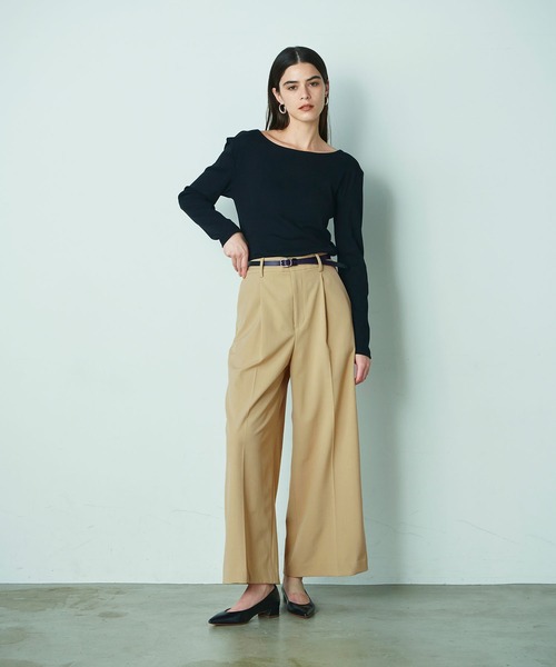 N.O.R.C(ノーク)の「ワイドストレートパンツ(その他パンツ・レディース・ベージュ/ネイビー・M/S)」の7枚目の写真