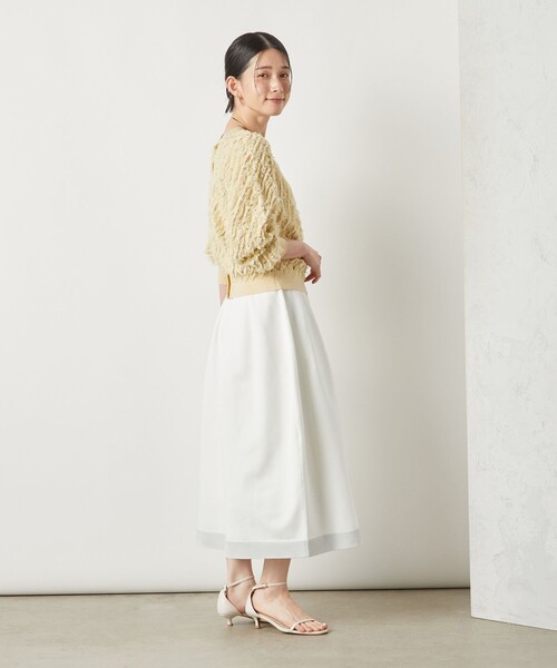 NOLLEY’S Sophi（ノーリーズソフィ）の「《手洗い可能》《セットアップ対応》ポリ100裾ラメふんわりスカート（スカート・レディース・サックスブルー/ホワイト/ネイビー・FREE）」の5枚目の写真