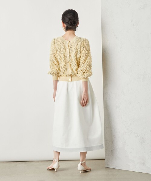 NOLLEY’S Sophi（ノーリーズソフィ）の「《手洗い可能》《セットアップ対応》ポリ100裾ラメふんわりスカート（スカート・レディース・サックスブルー/ホワイト/ネイビー・FREE）」の6枚目の写真