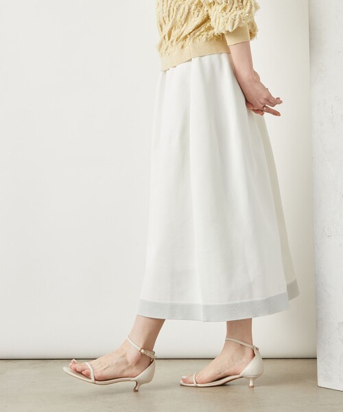 NOLLEY’S Sophi（ノーリーズソフィ）の「《手洗い可能》《セットアップ対応》ポリ100裾ラメふんわりスカート（スカート・レディース・サックスブルー/ホワイト/ネイビー・FREE）」の10枚目の写真