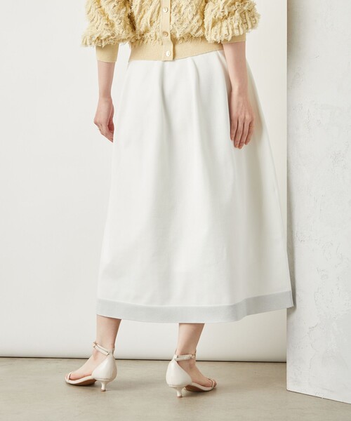 NOLLEY’S Sophi（ノーリーズソフィ）の「《手洗い可能》《セットアップ対応》ポリ100裾ラメふんわりスカート（スカート・レディース・サックスブルー/ホワイト/ネイビー・FREE）」の11枚目の写真