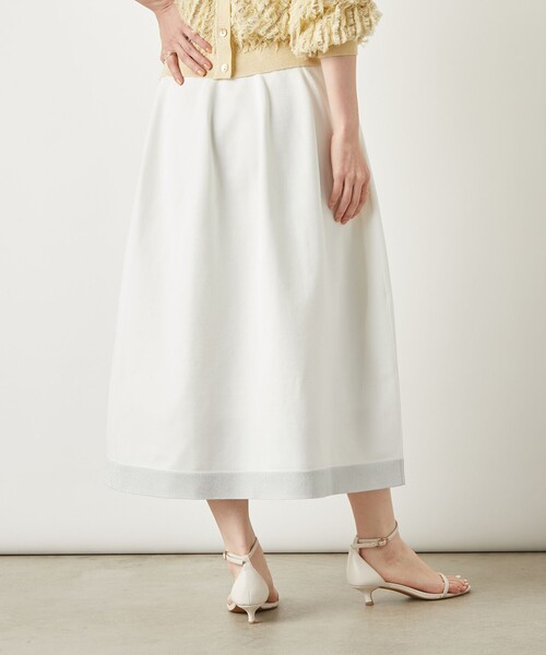 NOLLEY’S Sophi（ノーリーズソフィ）の「《手洗い可能》《セットアップ対応》ポリ100裾ラメふんわりスカート（スカート・レディース・サックスブルー/ホワイト/ネイビー・FREE）」の12枚目の写真