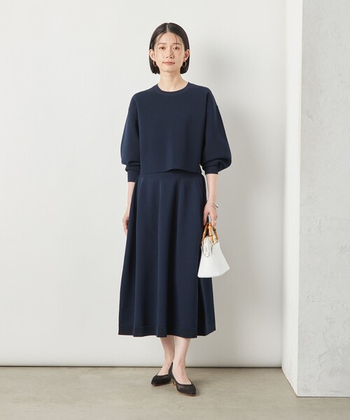 NOLLEY’S Sophi（ノーリーズソフィ）の「《手洗い可能》《セットアップ対応》ポリ100裾ラメふんわりスカート（スカート・レディース・サックスブルー/ホワイト/ネイビー・FREE）」の13枚目の写真