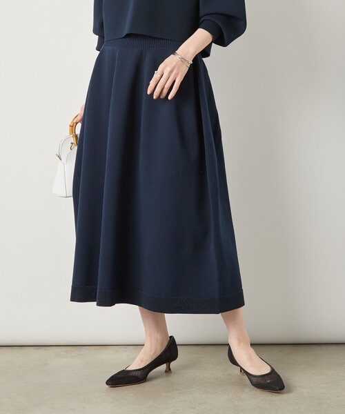 NOLLEY’S Sophi（ノーリーズソフィ）の「《手洗い可能》《セットアップ対応》ポリ100裾ラメふんわりスカート（スカート・レディース・サックスブルー/ホワイト/ネイビー・FREE）」の20枚目の写真