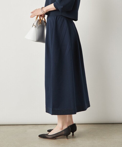 NOLLEY’S Sophi（ノーリーズソフィ）の「《手洗い可能》《セットアップ対応》ポリ100裾ラメふんわりスカート（スカート・レディース・サックスブルー/ホワイト/ネイビー・FREE）」の21枚目の写真